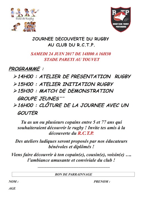 Affiche Journée découverte du Rugby